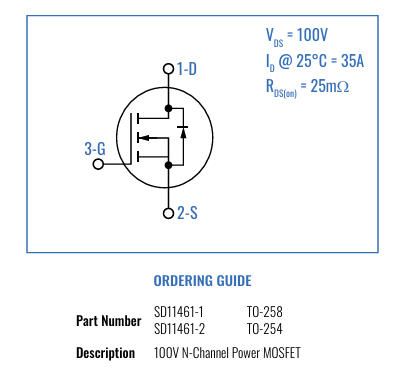 Solitron Devices SD11461 NͨMOSFET