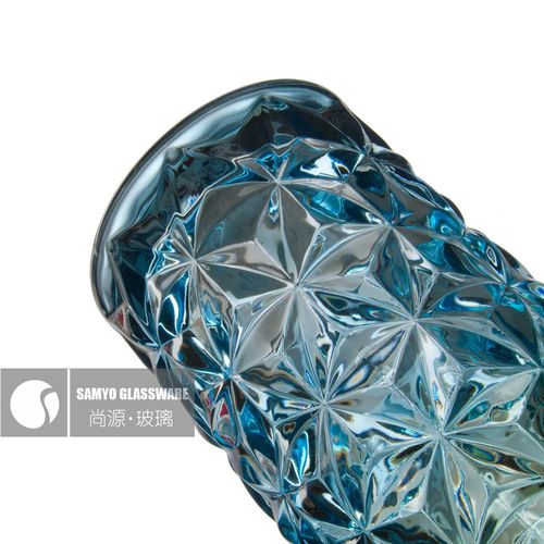 尚源玻璃制品透明玻璃花瓶压制产品家居用品工艺摆件桶冰花系列
